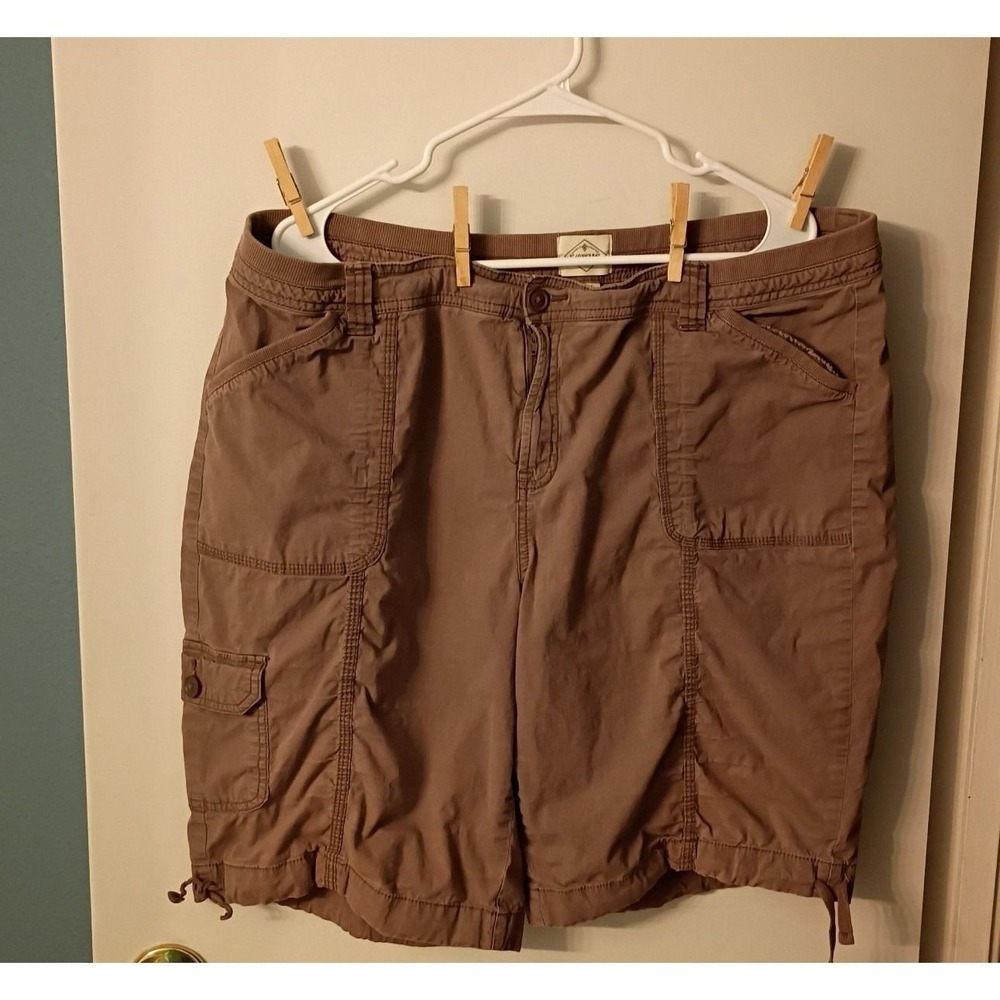 Women's St. John's Bay Casual Shorts Brown Size 18W Cotton and Spandex